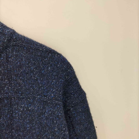 チャップスラルフローレン CHAPS RALPH LAUREN 90S シルク ウール 3D ブロックチェック リブ編み ハーフボタン メランジ ニット セーター ポロニット クルミボタン メンズ import:M