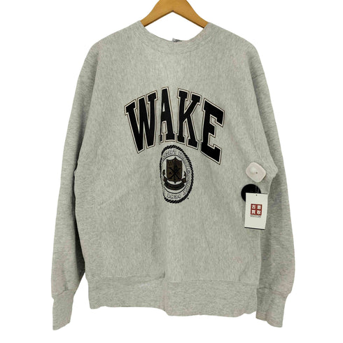 ザコットンエクスチェンジ THE COTTON EXCHANGE 90s USA製 ポリ混 ウェイクフォレスト大学 カレッジロゴプリント クルーネックスウェット メンズ import:XL