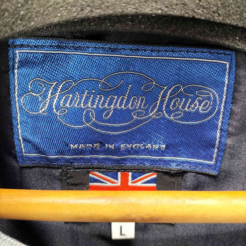 Hartington House 90S Made In Great Britain G9-Type Harrington jacket 英国製 エンブレム 刺繍 シャンブレー ストライプ ハリントンジャケット スウィングトップ ブルゾン 比翼 メンズ import:L