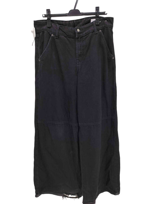 ギャップ Gap 24AW BAGGY MID RISE バギー ミッド ライズ ワイドレッグ 5ポケット ダブルニー ブラック デニム パンツ メンズ 29/8R