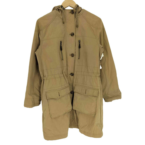 エディーバウアー Eddie Bauer 00S PETITE マルチポケット ドローコード 裏地ストライプ ミリタリー モッズ コート レディース import:M