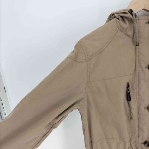 エディーバウアー Eddie Bauer 00S PETITE マルチポケット ドローコード 裏地ストライプ ミリタリー モッズ コート レディース import:M