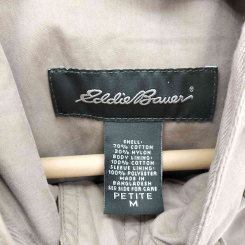 エディーバウアー Eddie Bauer 00S PETITE マルチポケット ドローコード 裏地ストライプ ミリタリー モッズ コート レディース import:M