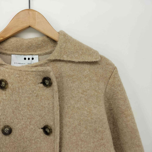 スリードッツ three dots Wool yak short coat ウール ヤク ニット ダブル ショート コート ジャケット レディース JPN:M