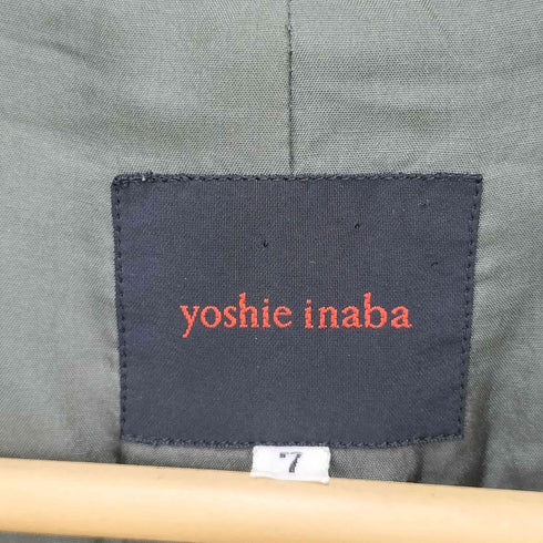 ヨシエイナバ YOSHIE INABA ボタンレス ウールロングコート レディース JPN:7号