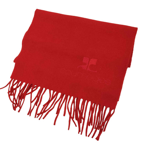 クレージュ courreges イタリア製 ラムウールフリンジストール レディース