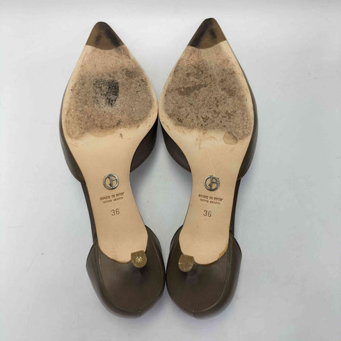 ジョルジオアルマーニ Giorgio Armani イタリア製 ポインテッドトゥ レザー ヒール パンプス レディース EUR:36