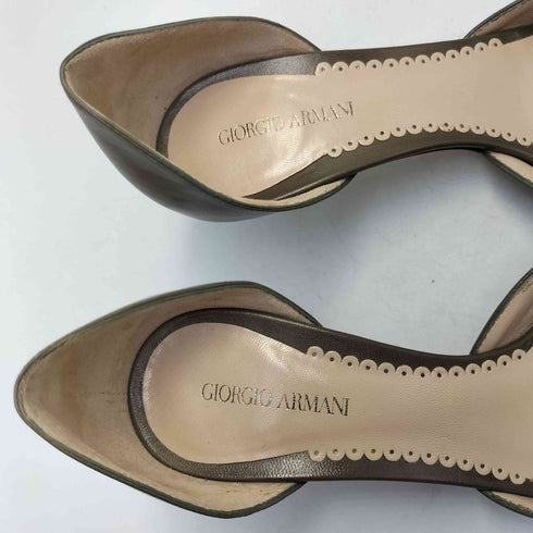 ジョルジオアルマーニ Giorgio Armani イタリア製 ポインテッドトゥ レザー ヒール パンプス レディース EUR:36
