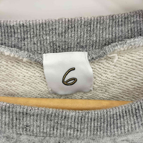 ロクビューティーアンドユースユナイテッドアローズ 6 BEAUTY & YOUTH UNITED ARROWS コットンウラケ カラーステッチ vガゼット 霜降り クルーネック プルオーバースウェット トレーナー レディース