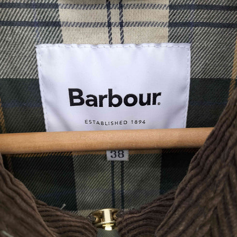 バブアー Barbour 別注 BEAUFORT ビューフォート ノンワックス 襟コーデュロイ ナイロンコート レディース 38