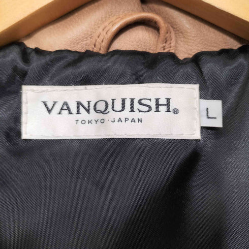 ヴァンキッシュ VANQUISH ラムレザーフーデットダウンジャケット メンズ JPN:L