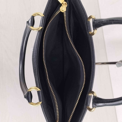 レオナール LEONARD ロゴ刺繍 レオパード柄 切替 ハンドバッグ レディース