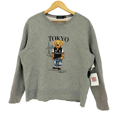 ポロラルフローレン POLO RALPH LAUREN 現行タグ ポロベア シティベアエディション TOKYOモデル 前Vガゼット 裏起毛スウェット メンズ import:L