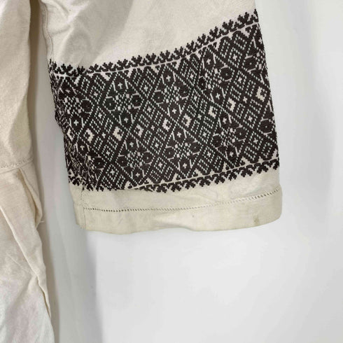 綿麻生地 コットン リネン 民族 ネイティブ 刺繍 ワンピース レディース