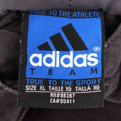 アディダス adidas 90s TEAM パフォーマンス刺繍 裏地キルティング フーデッドジャケット メンズ JPN:XL