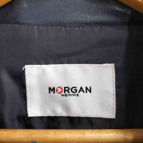 モルガンオム MORGAN HOMME 羊革 レザー ライダースジャケット メンズ JPN:L