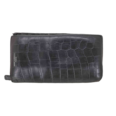 サンローランパリ SAINT LAURENT PARIS クロコ型押し レザー長財布 メンズ