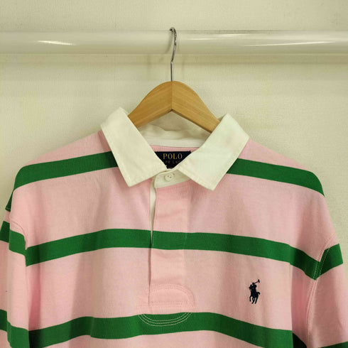ポロラルフローレン POLO RALPH LAUREN ポニー刺繍 ボーダー 長袖ラガーポロシャツ メンズ import:XL