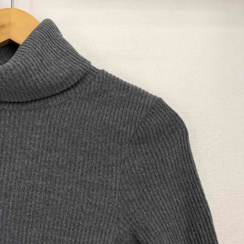 PRIMAVELY 袖口フリル タートルネック リブニット レディース