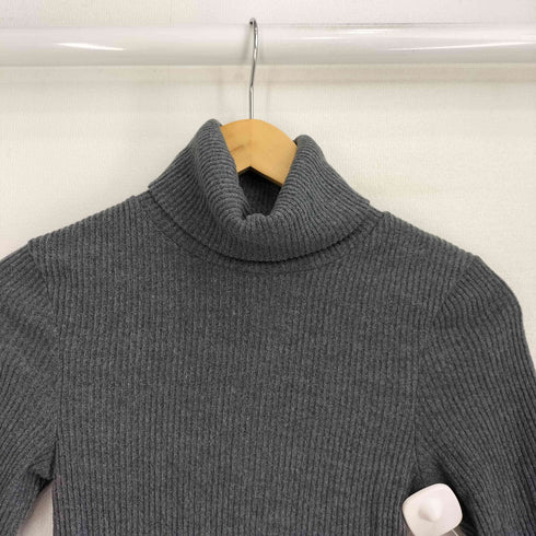 PRIMAVELY 袖口フリル タートルネック リブニット レディース