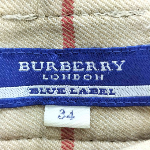 バーバリーブルーレーベル BURBERRY BLUE LABEL ノバチェック フレアパンツ レディース 34