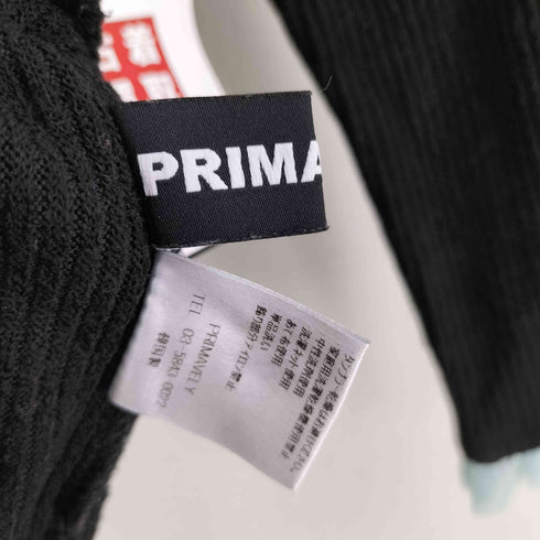 PRIMAVELY 袖口フリル タートルネック リブニット レディース