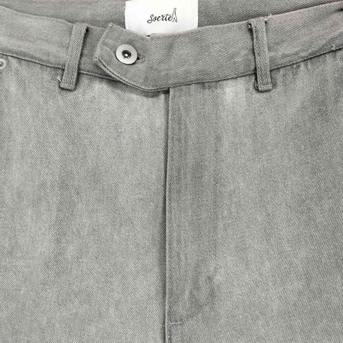 ソエルテ soerte Wide straight Flare black fade denim メンズ 1