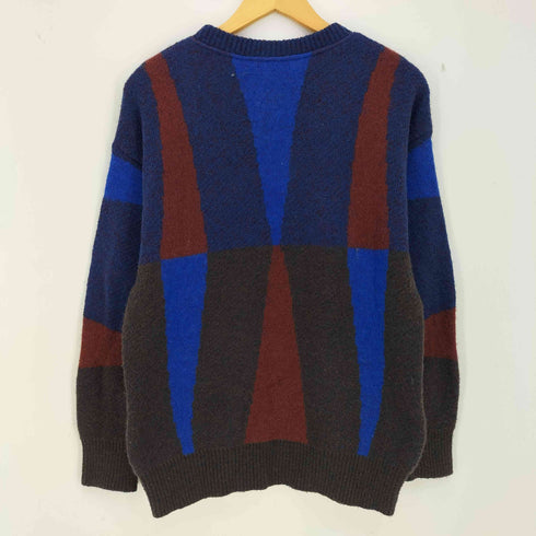 インターメッツォ INTERMEZZO ウール混 マルチカラー Vネックニット メンズ JPN:M