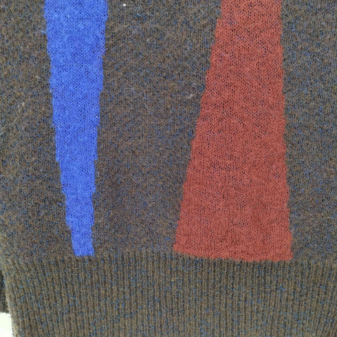 インターメッツォ INTERMEZZO ウール混 マルチカラー Vネックニット メンズ JPN:M