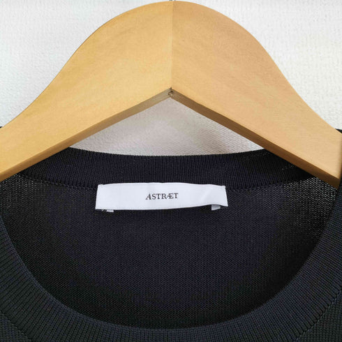 アストラット ASTRAET アームカット リブ切替 クルーネックニット レディース