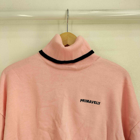 PRIMAVELY ロゴ刺繍 タートルネックニット レディース