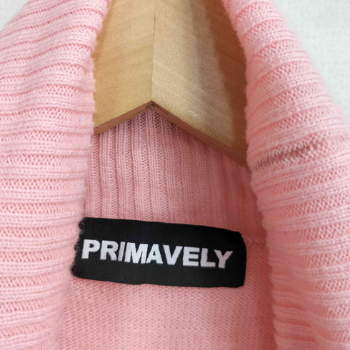 PRIMAVELY ロゴ刺繍 タートルネックニット レディース