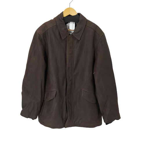 コロンビア Columbia 裏地チェック レザーカーコート メンズ import:XL