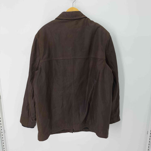 コロンビア Columbia 裏地チェック レザーカーコート メンズ import:XL