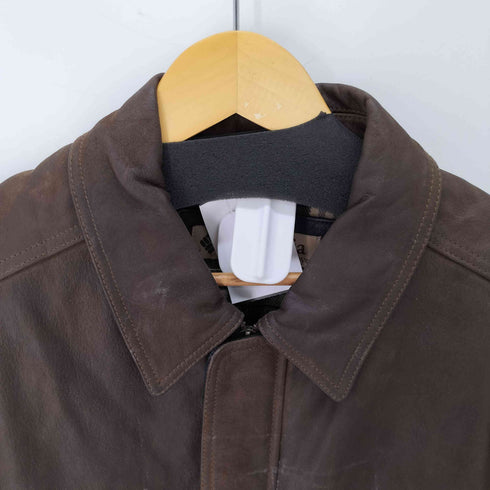 コロンビア Columbia 裏地チェック レザーカーコート メンズ import:XL