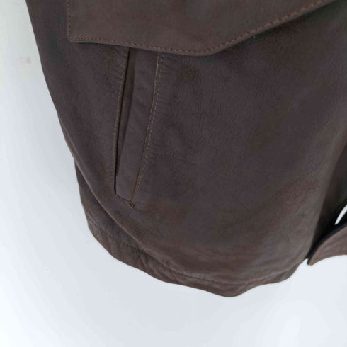 コロンビア Columbia 裏地チェック レザーカーコート メンズ import:XL