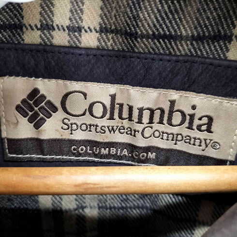 コロンビア Columbia 裏地チェック レザーカーコート メンズ import:XL