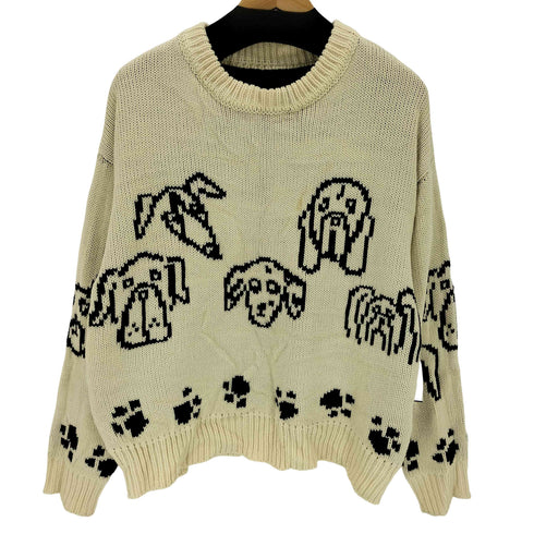 CAMPHOR WOOD low gauge reversible dog sweater メンズ
