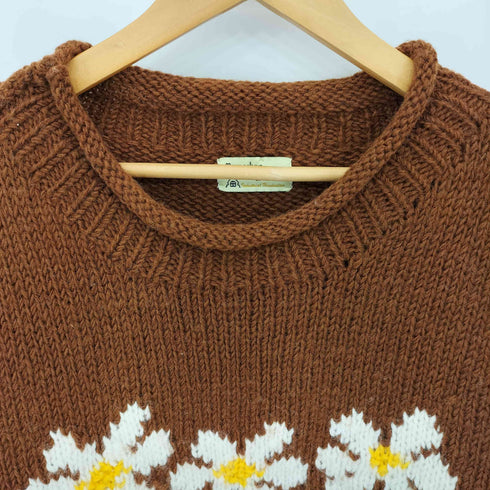 Mcmachan Woolen マクマーンウーレン フラワーデザイン ウールクルーネック ニット セーター メンズ