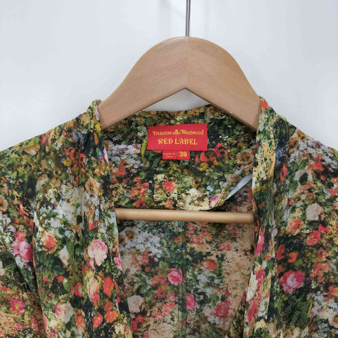 ヴィヴィアンウエストウッドレッドレーベル Vivienne Westwood RED LABEL シルク100% 総柄シャツ レディース JPN:1