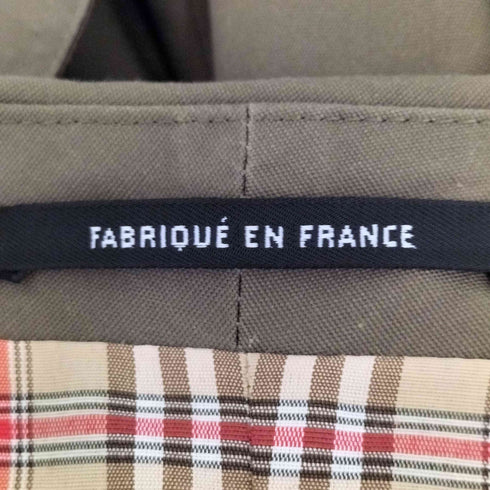 80s フランス製 裏地チェック 比翼ステンカラーコート ユーロヴィンテージ メンズ