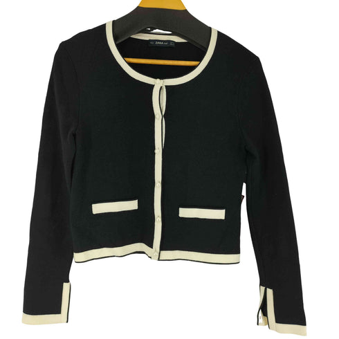 ザラ ZARA パール調ボタンニットカーディガン メンズ import:M