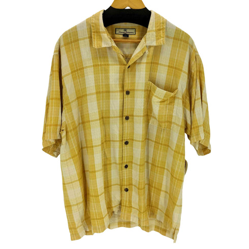 トミーバハマ Tommy Bahama シルク100% チェック S/S シャツ メンズ JPN:L