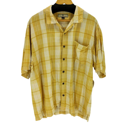 トミーバハマ Tommy Bahama シルク100% チェック S/S シャツ メンズ JPN:L