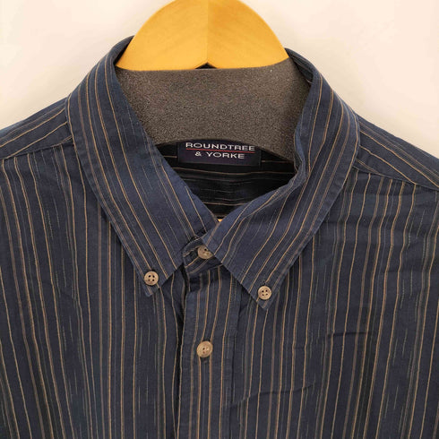 ラウンドツリーアンドヨーク roundtree&yorke テンセル L/S ストライプシャツ メンズ JPN:XL