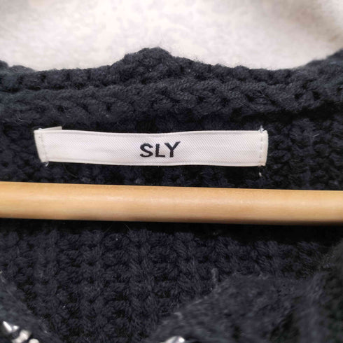 スライ SLY ZIP UP DAMAGE CROPPED トップス レディース FREE