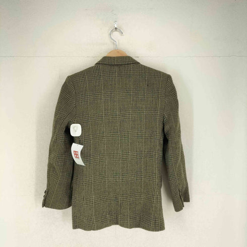 カルバンクライン CALVIN KLEIN ウールチェック柄 ダブルテーラードジャケット レディース import:L