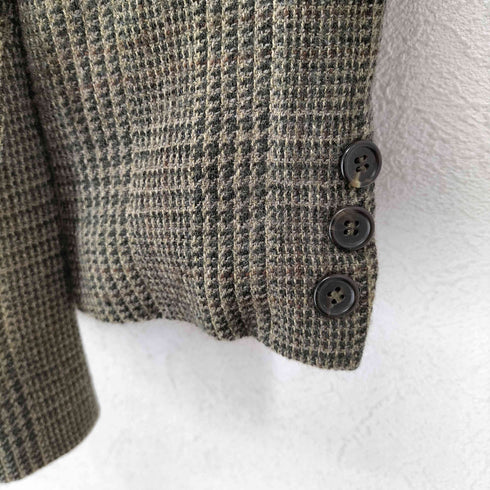 カルバンクライン CALVIN KLEIN ウールチェック柄 ダブルテーラードジャケット レディース import:L