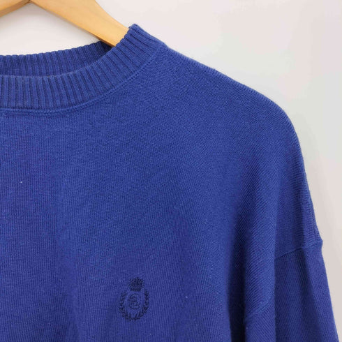 チャップスラルフローレン CHAPS RALPH LAUREN ロゴ 刺繍 クルーネック ウール コットン プルオーバー ニット メンズ import:L