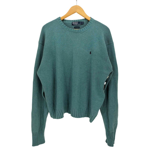 ポロバイラルフローレン Polo by RALPH LAUREN 90S ポニー 刺繍 コットン ニット プルオーバー メンズ import:XL